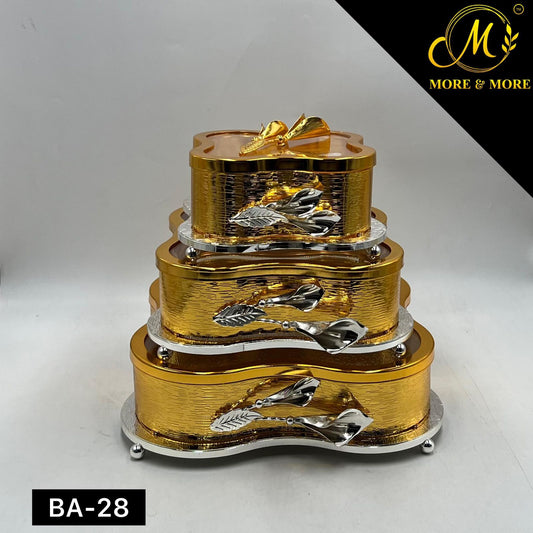 3-Pcs Candy Set With Golden & Silver Combination | BA-28