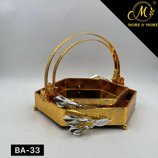 2-Pcs Platter Set (Available In Golden & Silver) | BA-33 | BA-34