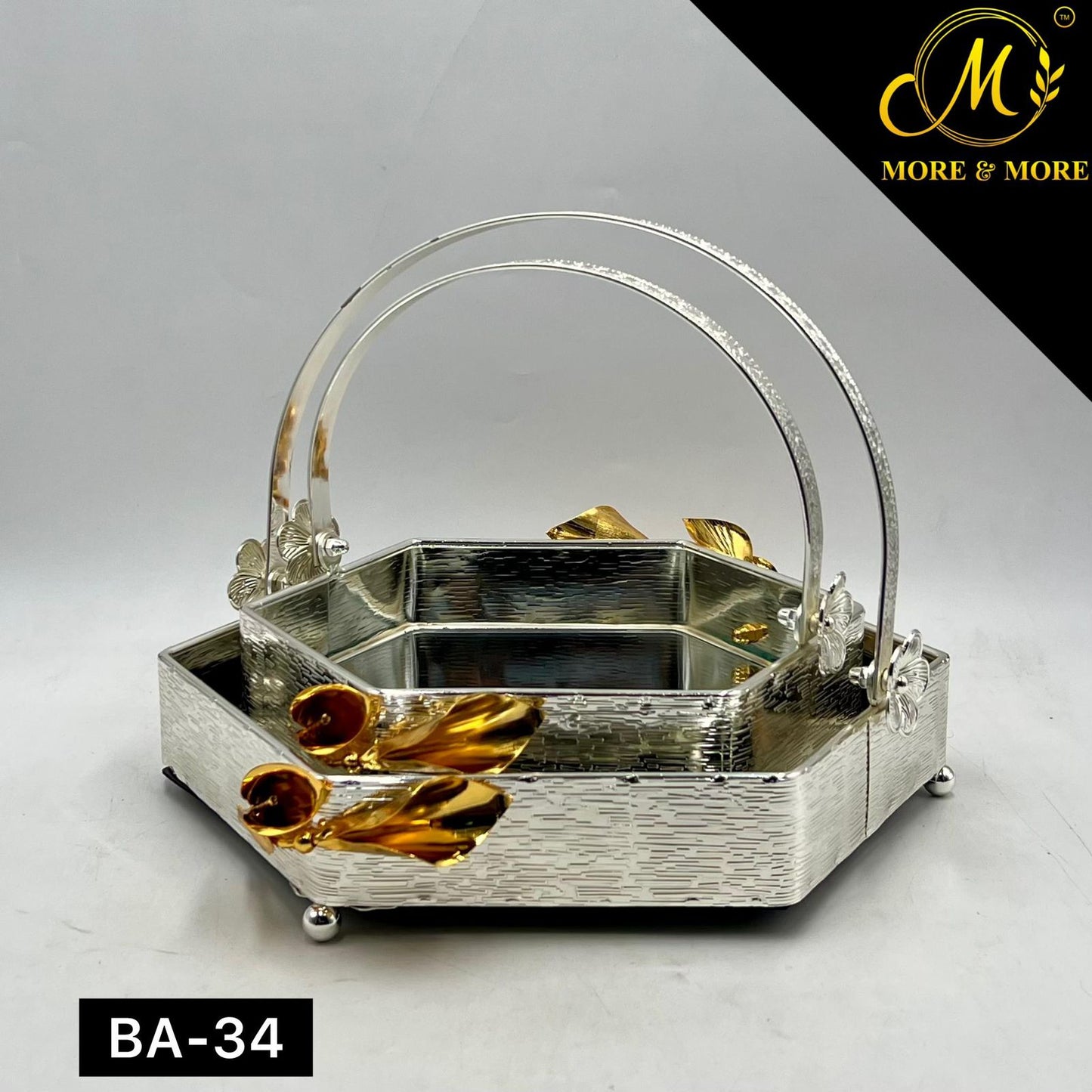 2-Pcs Platter Set (Available In Golden & Silver) | BA-33 | BA-34