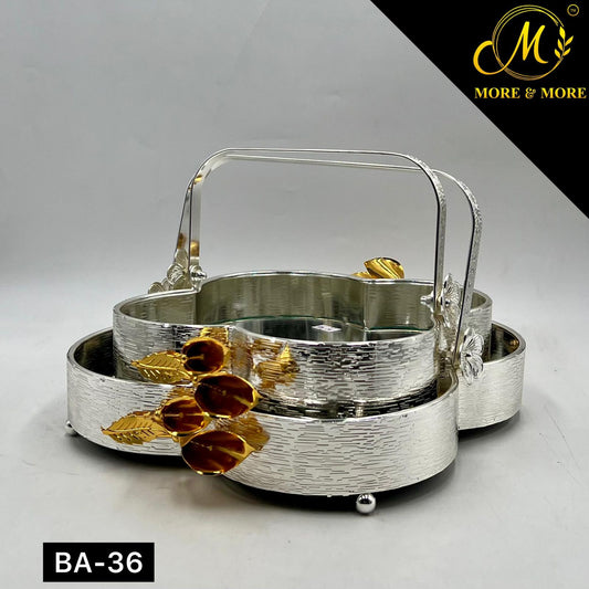2-Pcs Platter Set (Available In Golden & Silver) | BA-35 | BA-36