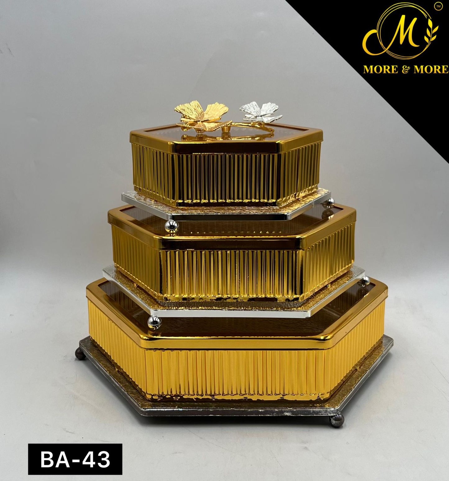 3-Pcs Candy Set With Golden & Silver Combination | BA-43