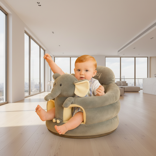 Premium Grey Elephant 360° Baby Support Sofa Seat