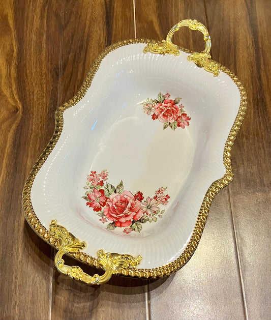 Angela Pink Rose Porcelain Dish 1Pcs