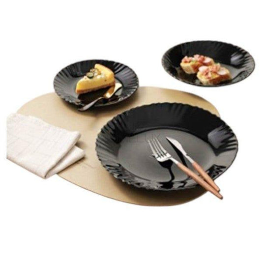 18 Pcs Black Dinner Set | Luxury Ceramic Tableware for Modern Dining