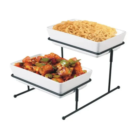 2 Tier Rectangular Deep Bowl