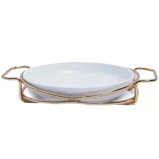 Serving Dish Oval With Stand Large