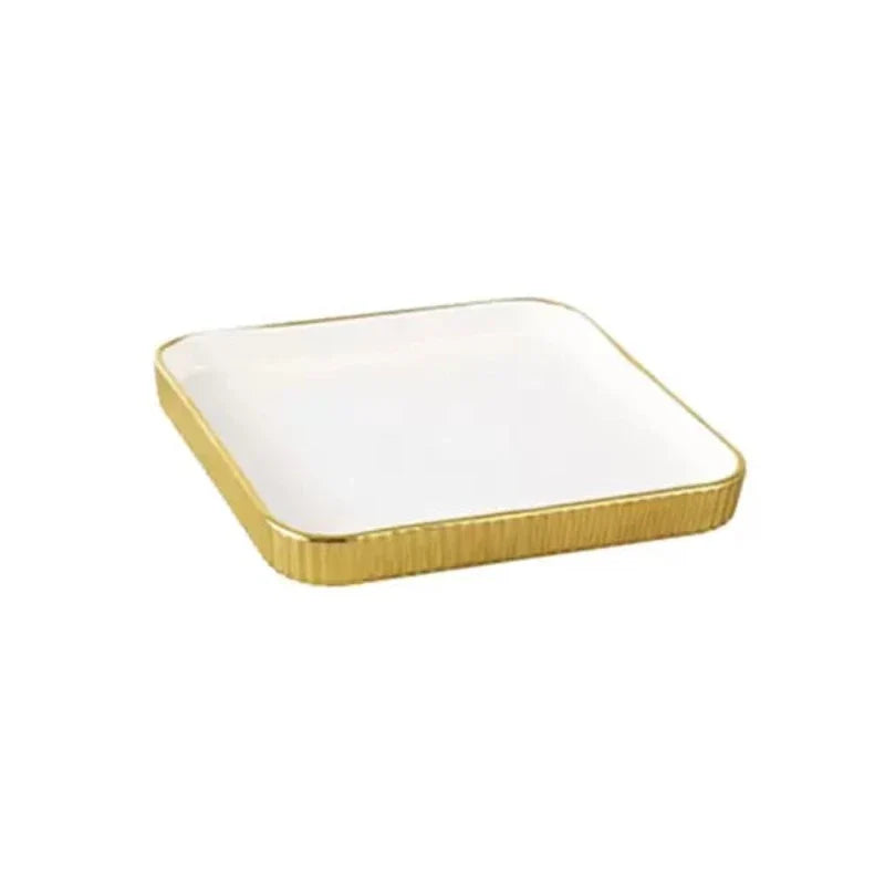 Square Plate Golden 8"