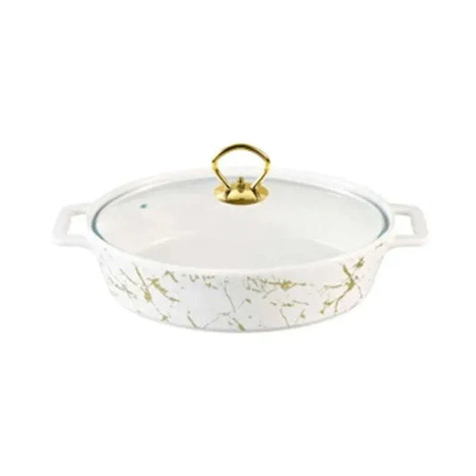 Oval Burner Dish With Glass Lid 12"