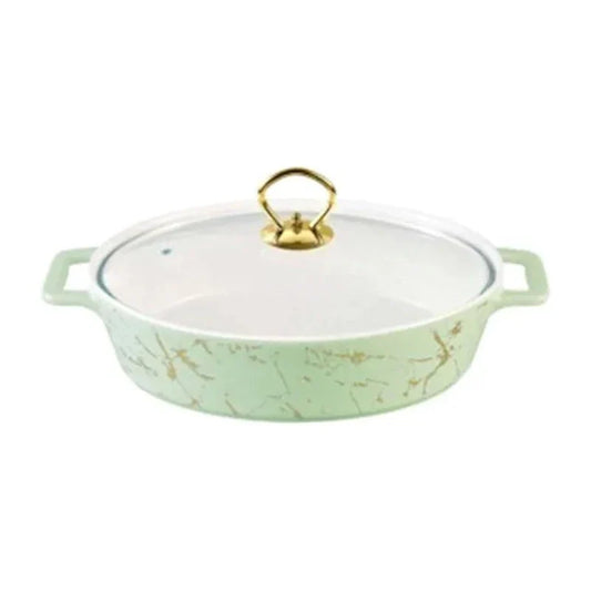 Oval Burner Dish With Glass Lid 14"