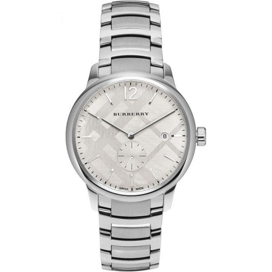 Burberry The Classic Silver Stainless Steel Silver Dial Quartz Watch for Gents - BU10004