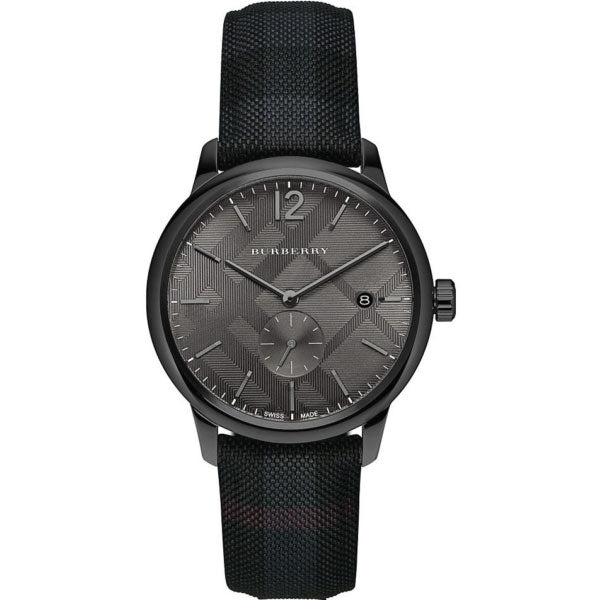 Burberry Classic Black Leather Strap Black Dial Quartz Watch for Gents - BU10010