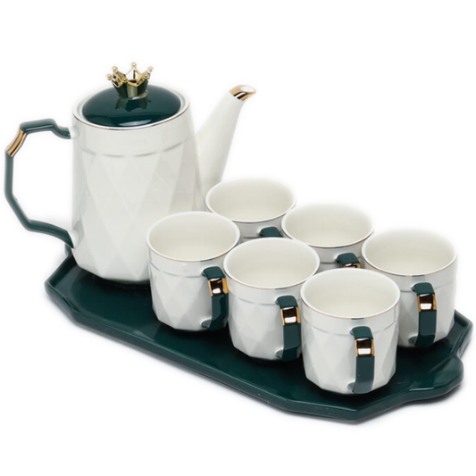 Ceramic Tea Set With Tray