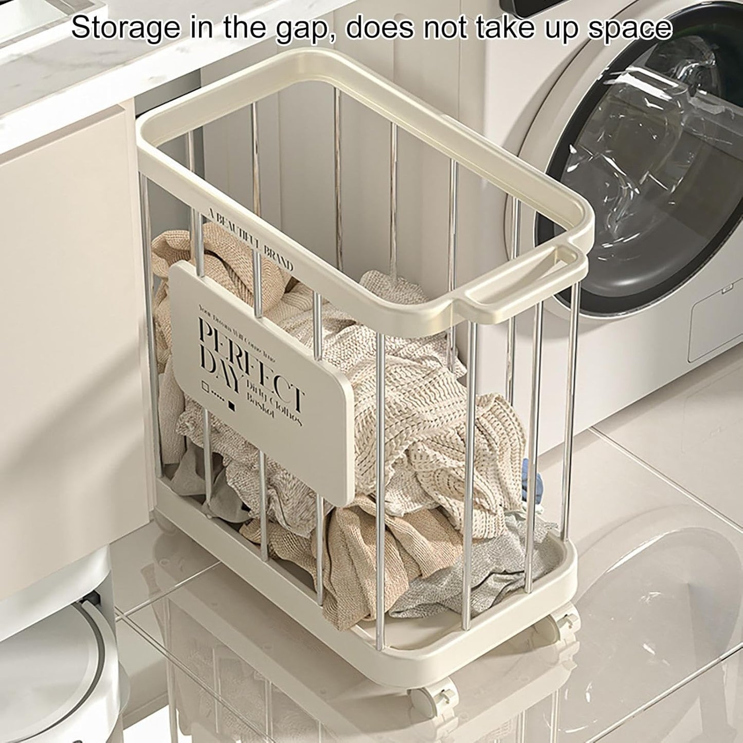 Baskets for Laundry, Heavy Duty Large Capacity Rolling Laundry Basket Organizer for Living Room Bedroom