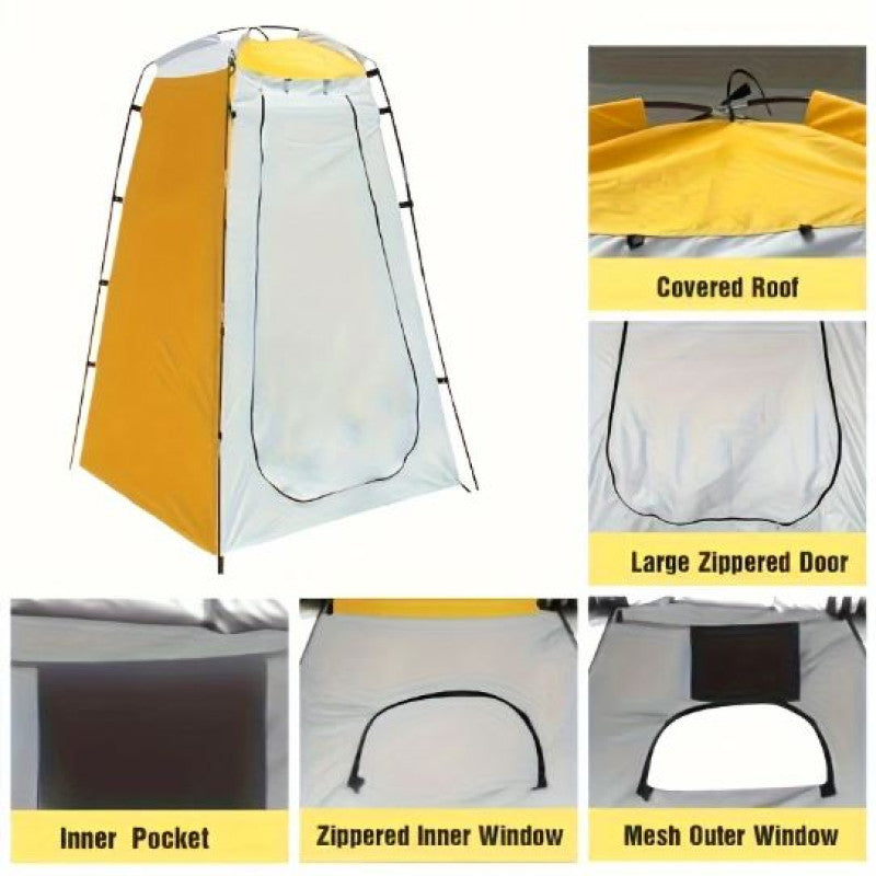 1pc Privacy Shower Tent Outdoor Waterproof Changing Room Shelter For Camping Hiking Beach, Outdoor Beach Tent with Detachable Support Pole and Carry Bag