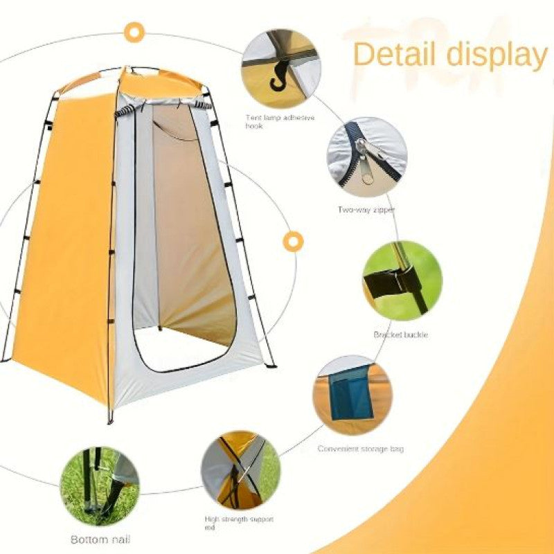 1pc Privacy Shower Tent Outdoor Waterproof Changing Room Shelter For Camping Hiking Beach, Outdoor Beach Tent with Detachable Support Pole and Carry Bag