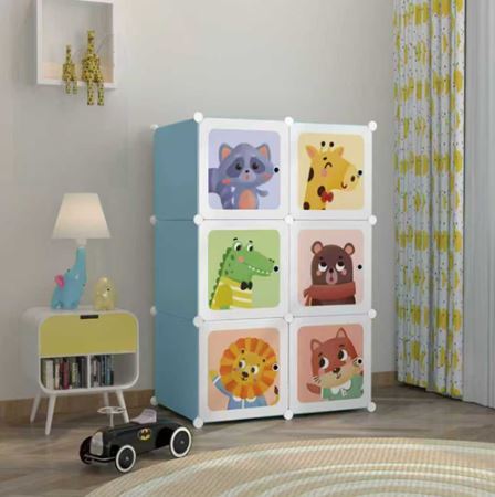DIY Multipurpose Portable Wardrobe Cabinet Clothes Storage Organizer Almirah - 6 Cubes
