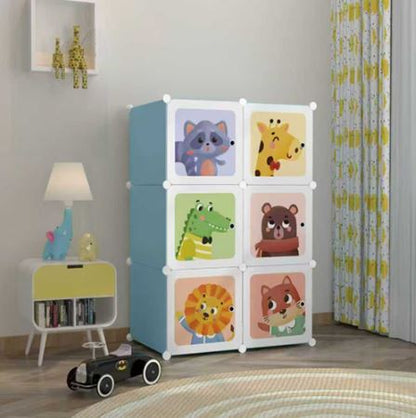 DIY Multipurpose Portable Wardrobe Cabinet Clothes Storage Organizer Almirah - 6 Cubes