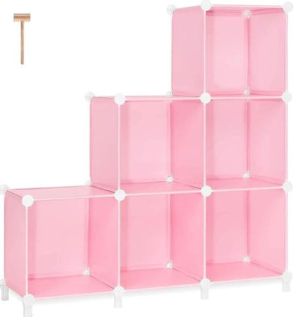 DIY Multipurpose Portable Wardrobe Cabinet Clothes Storage Organizer Almirah - 6 Cubes