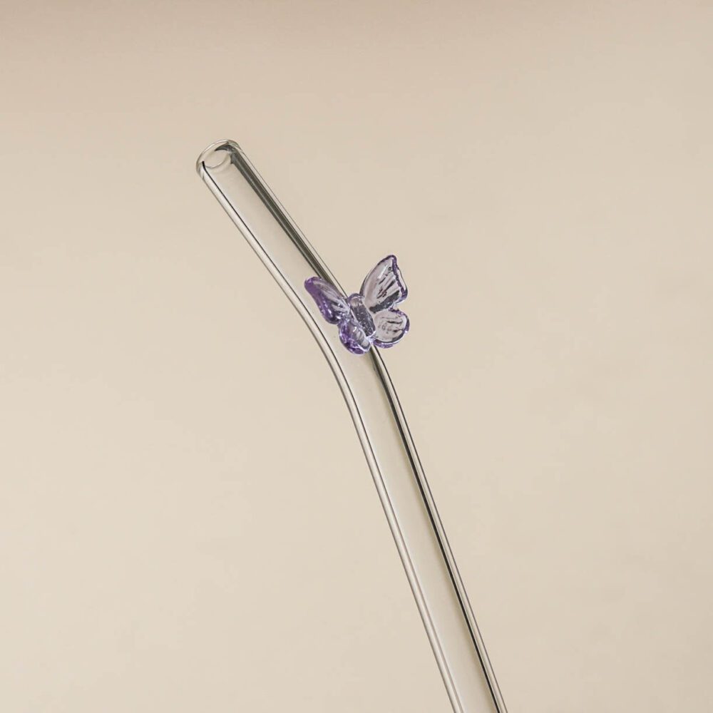 Butterfly/Stars Glass Straws - 4Pcs