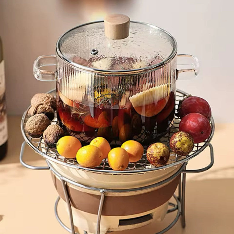 Heat Resistant Glass Cooking Pot with Lid – Durable Transparent Cookware for Pakistani Kitchens | Adornia.pk