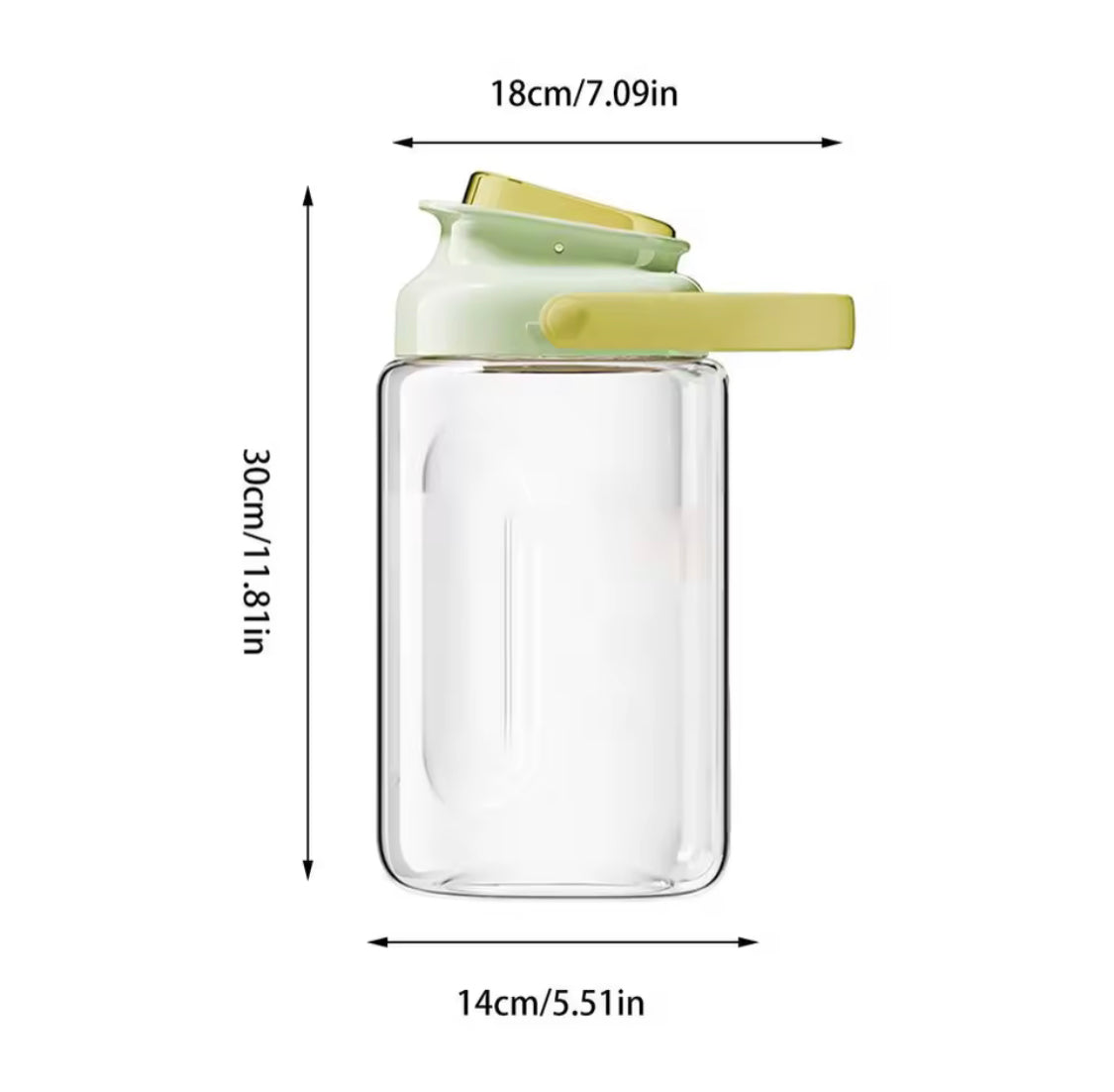 3.5L Refrigerator Water Bottle Kettle With Tap, Large Capacity Glass Water Bottle, Cool Water Bucket Dispenser