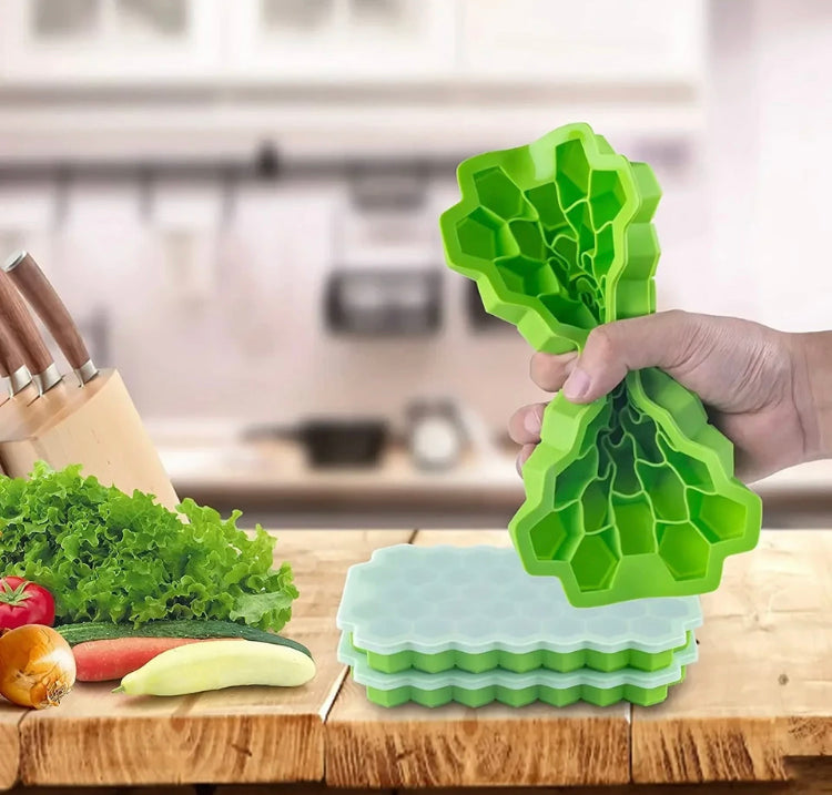 37 Grids Silicone Ice Cube Tray with Lid