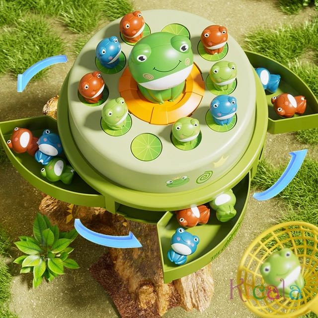 Children Bouncing Frog Toy, Cartoon Electric Music Catch Frogs Toy, Adjustable Educational Tabletop Family Game