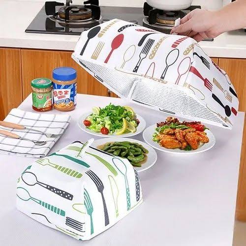 Foldable 2 Pcs Set of Food Cover Thermal Insulation Aluminium Foil