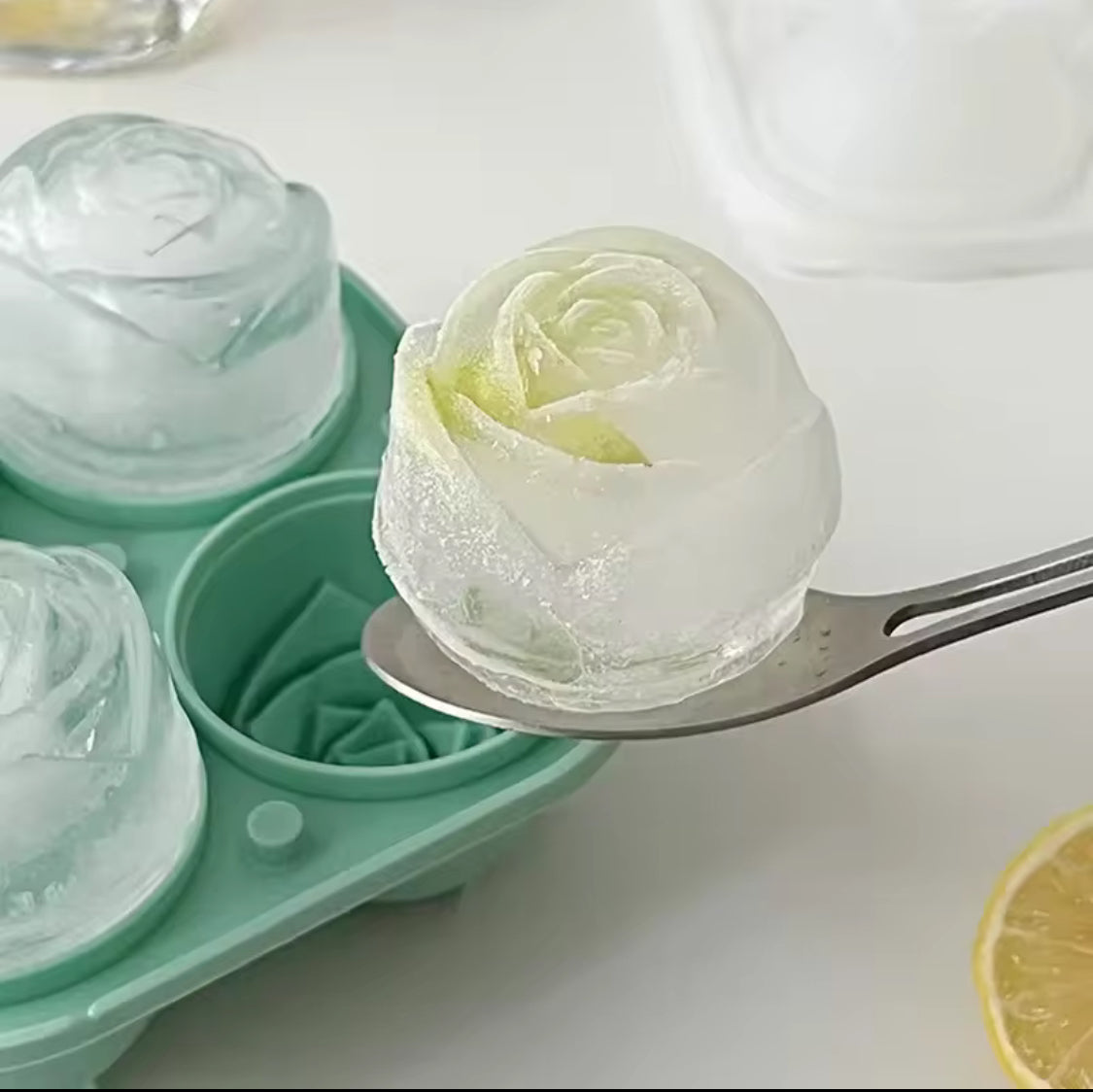 Silicone Rose Ice Mold, Flower Shaped Ice Mold, Silicone Big Ice Ball Maker