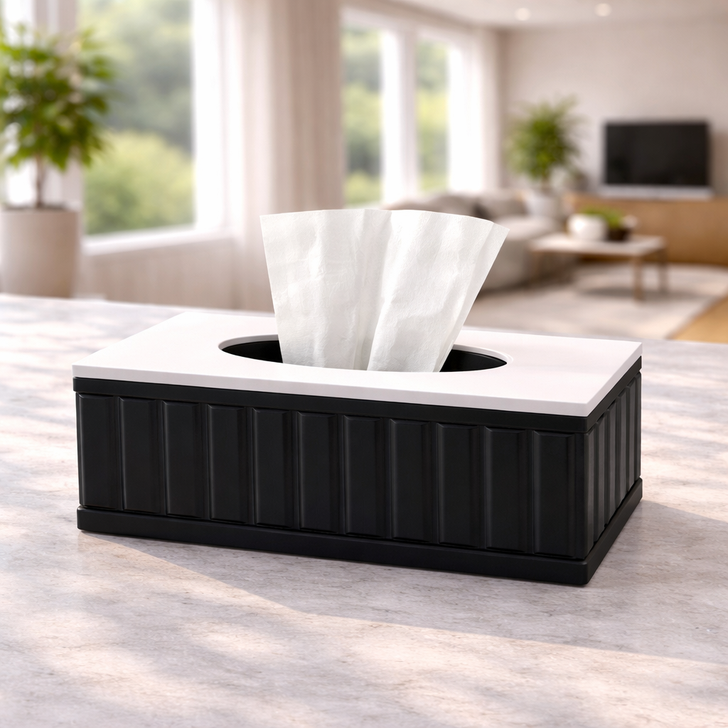 MDF Wooden Black Tissue Box