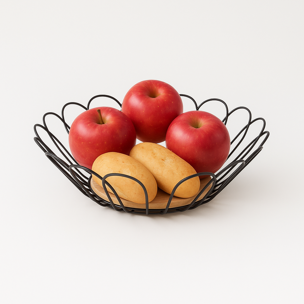 ModLeaf Metallic & Oak Fruit Basket