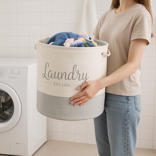 Multi functional Foldable Thick Fabric Laundry Basket - 35*40cm