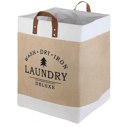 Multi functional Foldable Linen Fabric Laundry Basket - 50*32*32CM