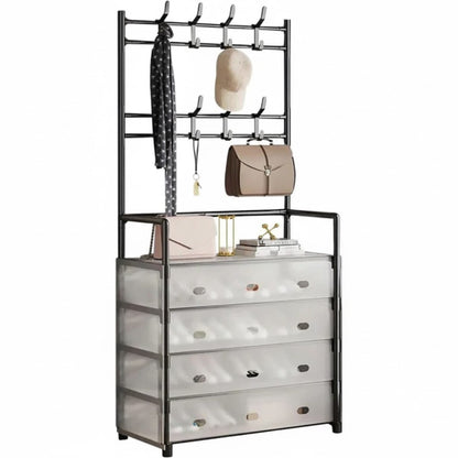 Entryway Organization Unit with Coat Rack and Shoe Storage
