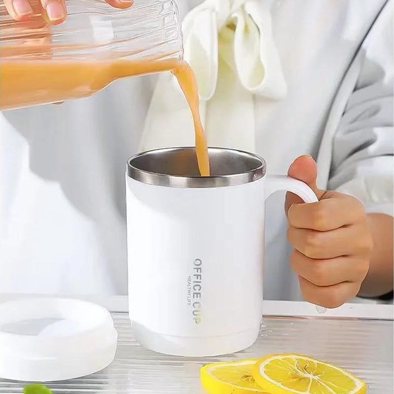 Thermos Coffee Cup With Straw & Lid