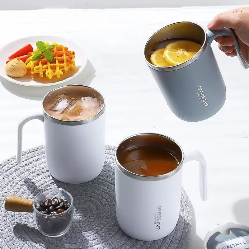 Thermos Coffee Cup With Straw & Lid