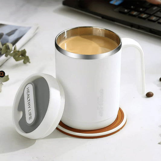 Thermos Coffee Cup With Straw & Lid