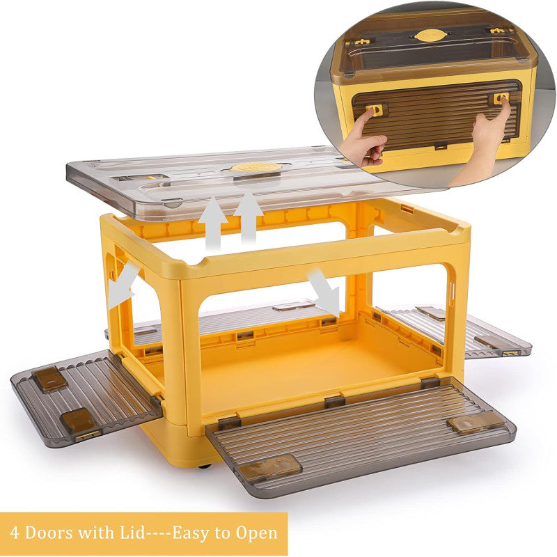 صناديق تخزين قابلة للطي ومتعددة الوظائف مع غطاء وصندوق تخزين قابل للطي بغطاء 