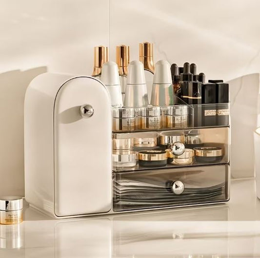 Large Capacity Cosmetic Storage Box, Multifunctional Desktop Skincare Product Holder, Vanity Lipstick And Eyebrow Pencil Organizer