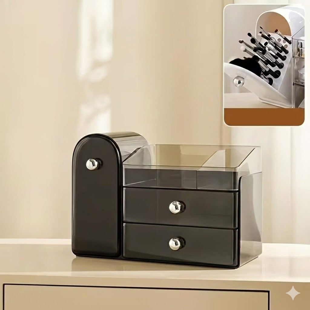 Large Capacity Cosmetic Storage Box, Multifunctional Desktop Skincare Product Holder, Vanity Lipstick And Eyebrow Pencil Organizer