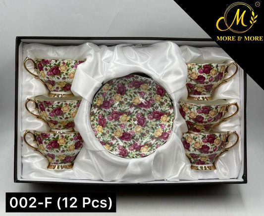 Royal Albert-Style Cup & Saucer Set – Design : 002-F