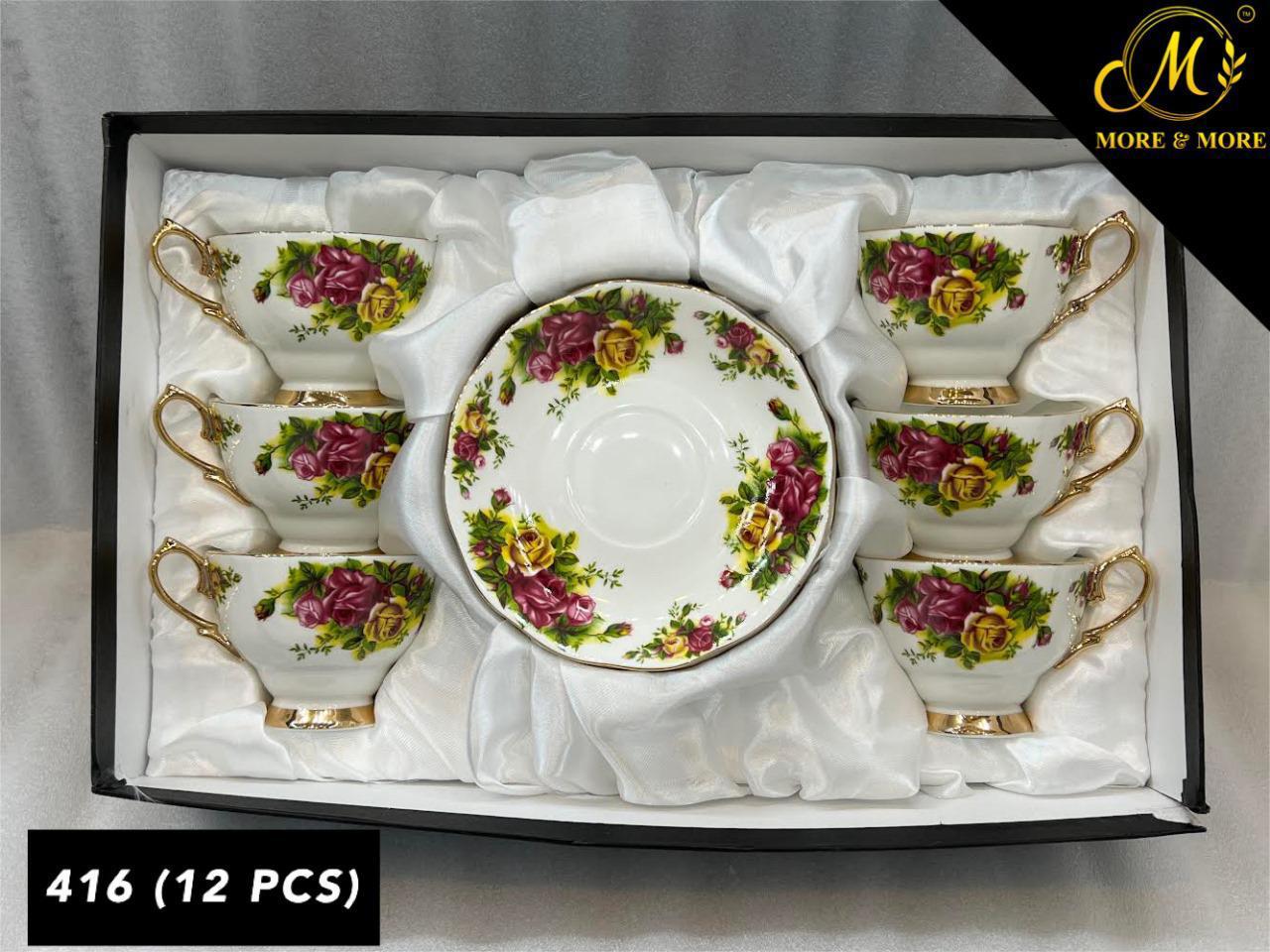 Royal Albert-Style Cup & Saucer Set – Design : 416-F