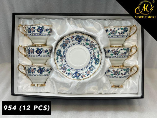 Royal Albert-Style Cup & Saucer Set – Design : 954-F