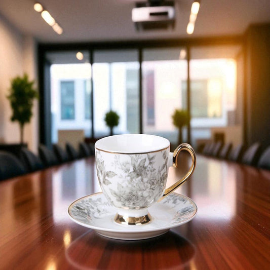 Savor & Serve – Luxury Cups & Saucers 12 Pcs | Premium Tea & Coffee Porcelain Set