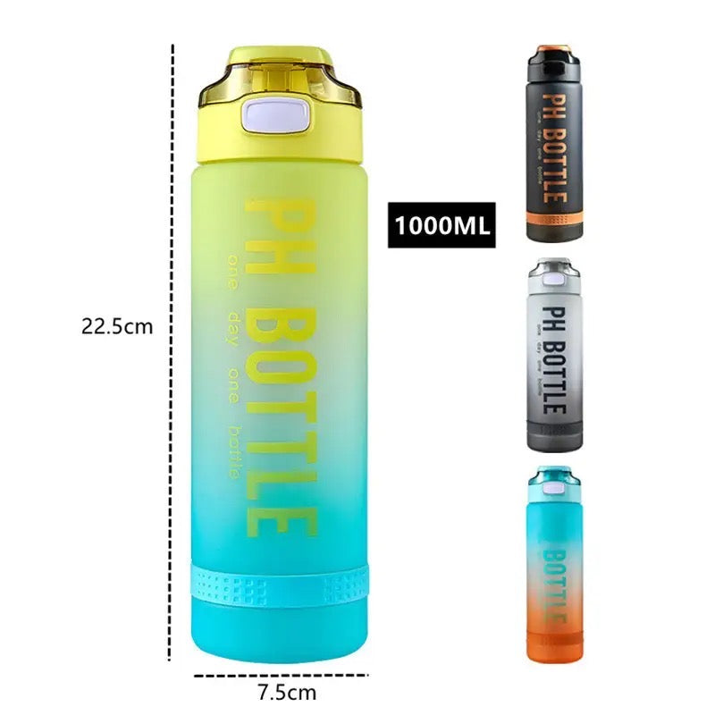 1L PH Water Bottle, Portable Gym Fitness