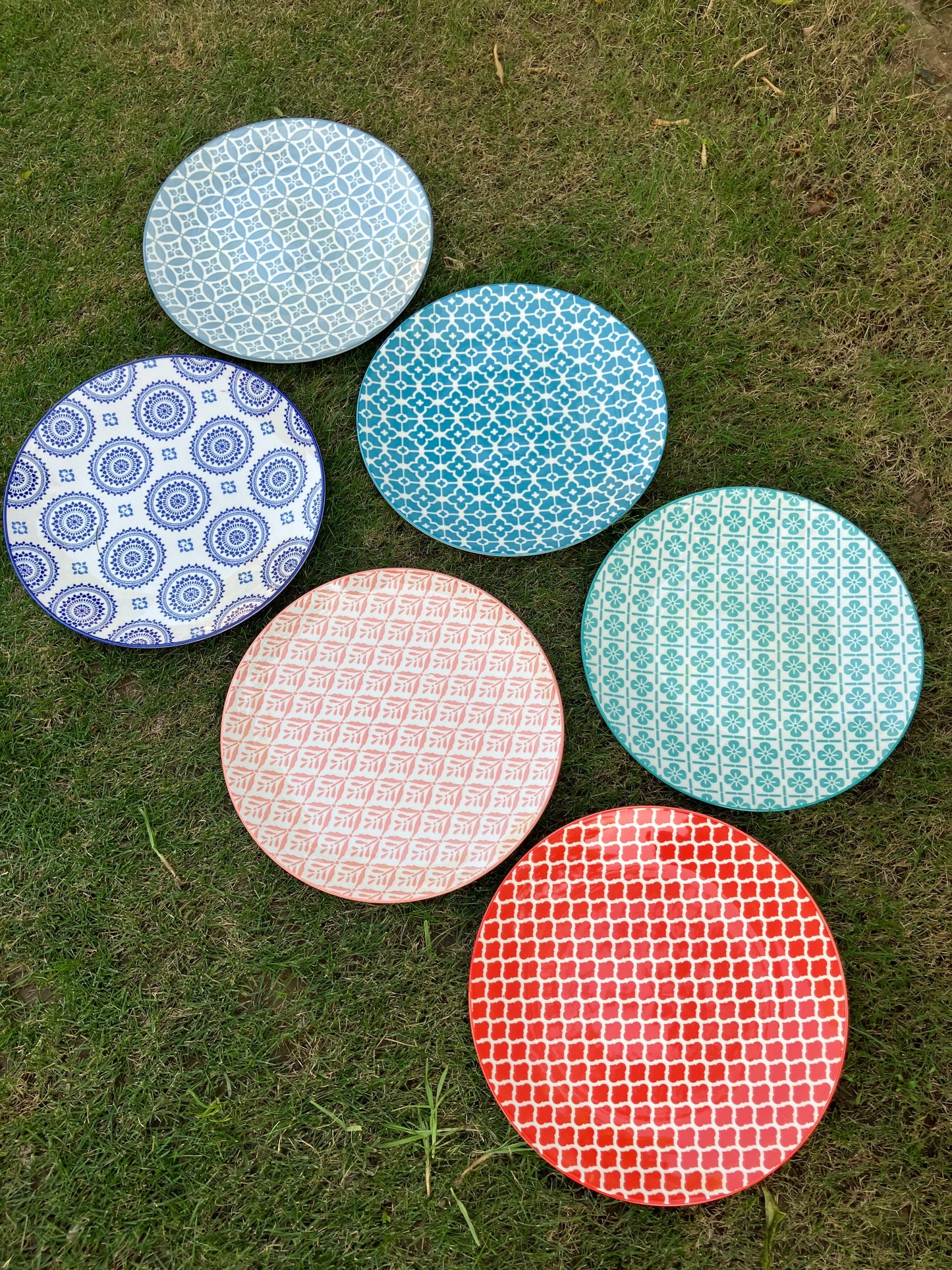 Danny Home Multi Colour Dinner Plates 6Pcs Box.