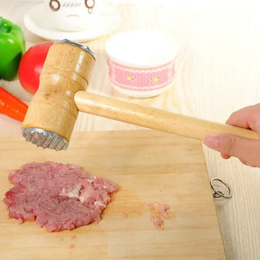 Creative Wooden Double Sided Meat Tenderizer Hammer