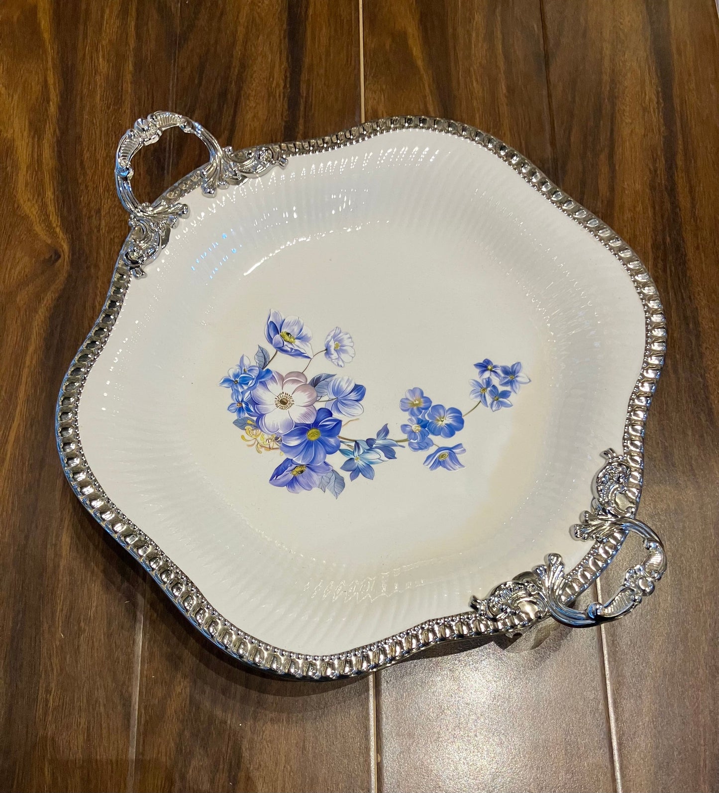 Angela Blue Rose Porcelain Dish 1Pcs