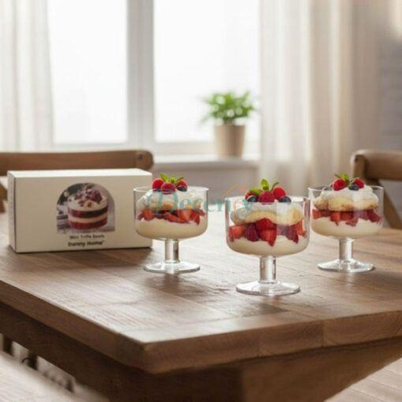 Danny Home Glass Dessert Trifle Bowls 4pcs – 10.5cm