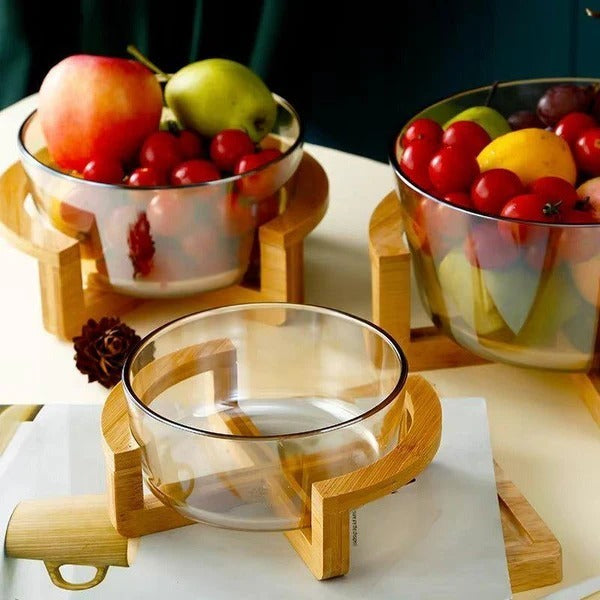 European Style Transparent Glass Fruit Basket